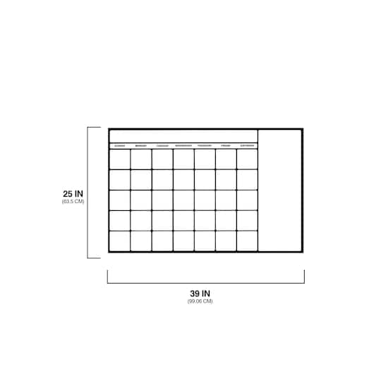 WallPops Black & White Dry Erase Calendar